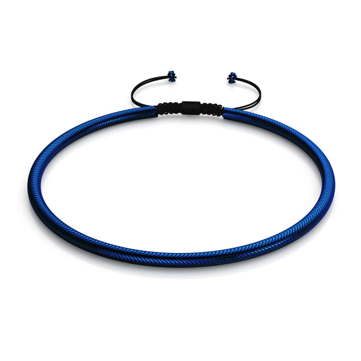 Serpentine | Cobalt Hematite x Gunmetal | Double Wave Necklace